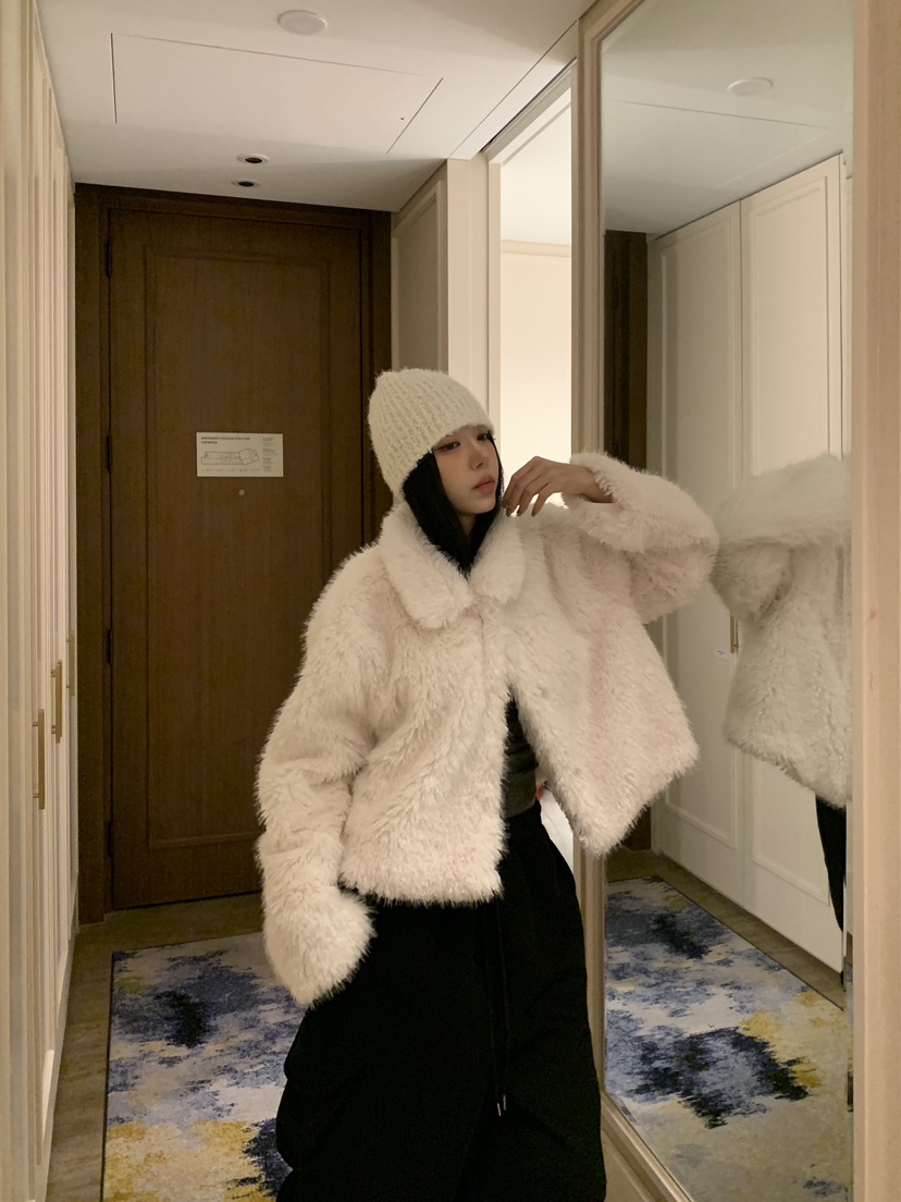 BADCALM韓國直郵㊣女士新款25秋冬時尚真品推薦職業短款大衣BADCALM短款大衣