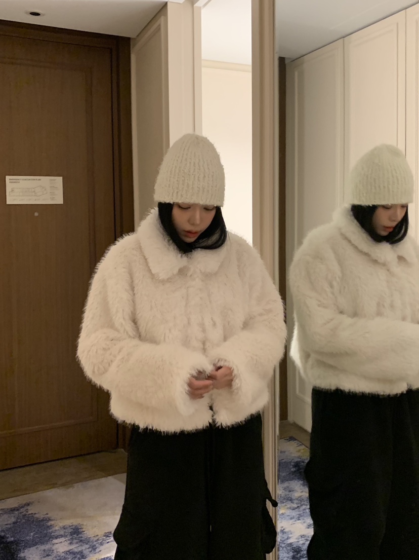 BADCALM韓國直郵㊣女士新款25秋冬時尚真品推薦職業短款大衣BADCALM短款大衣