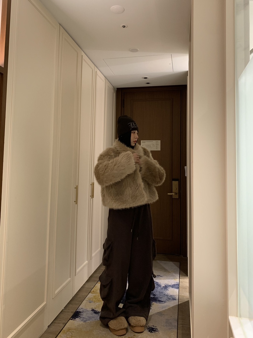 BADCALM韓國直郵㊣女士新款25秋冬時尚真品推薦職業短款大衣BADCALM短款大衣