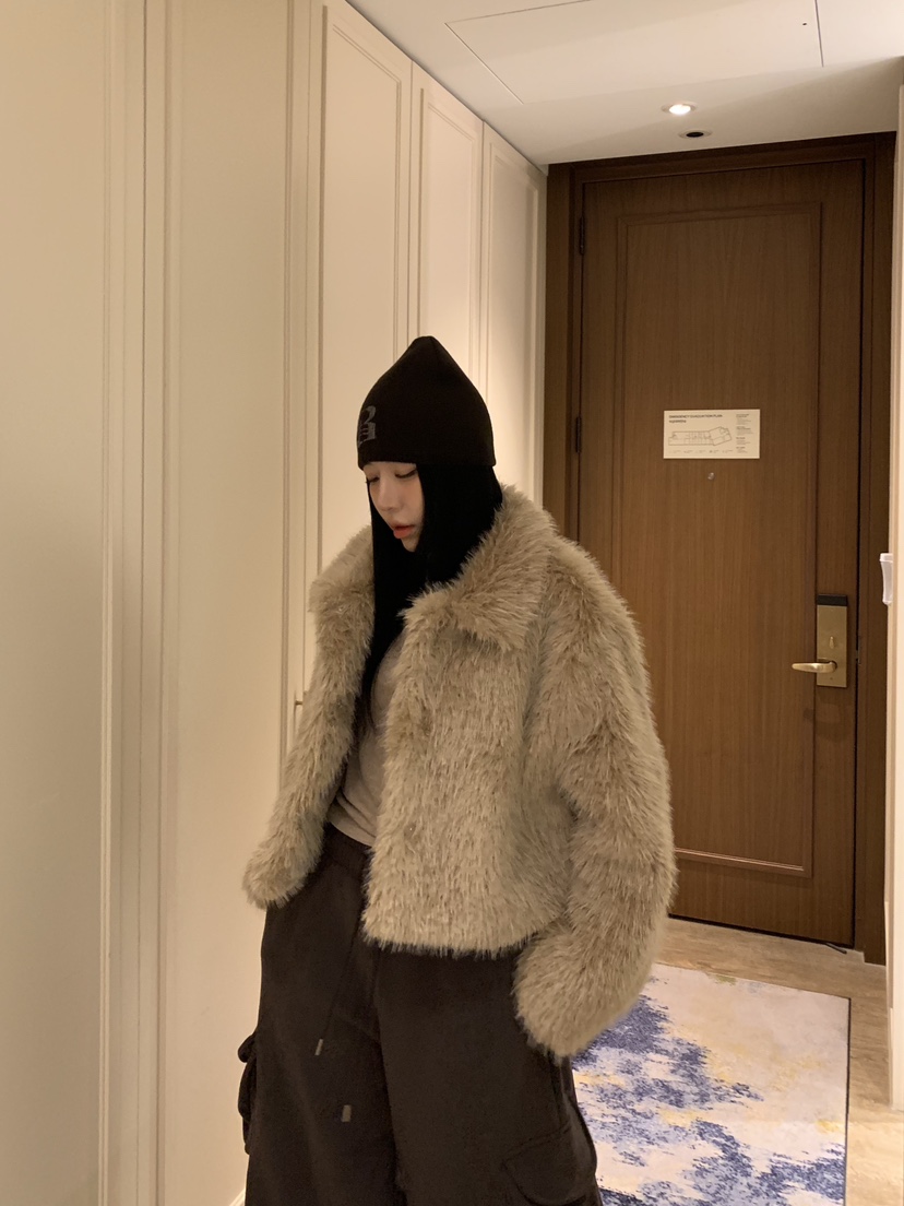 BADCALM韓國直郵㊣女士新款25秋冬時尚真品推薦職業短款大衣BADCALM短款大衣