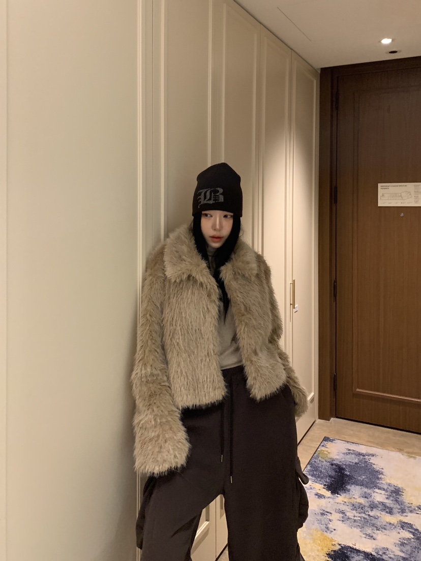 BADCALM韓國直郵㊣女士新款25秋冬時尚真品推薦職業短款大衣BADCALM短款大衣