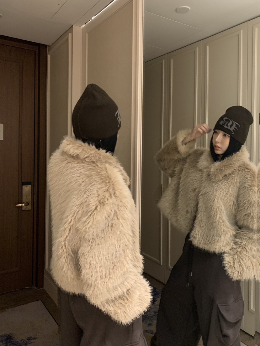 BADCALM韓國直郵㊣女士新款25秋冬時尚真品推薦職業短款大衣BADCALM短款大衣