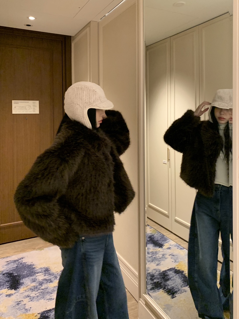 BADCALM韓國直郵㊣女士新款25秋冬時尚真品推薦職業短款大衣BADCALM短款大衣