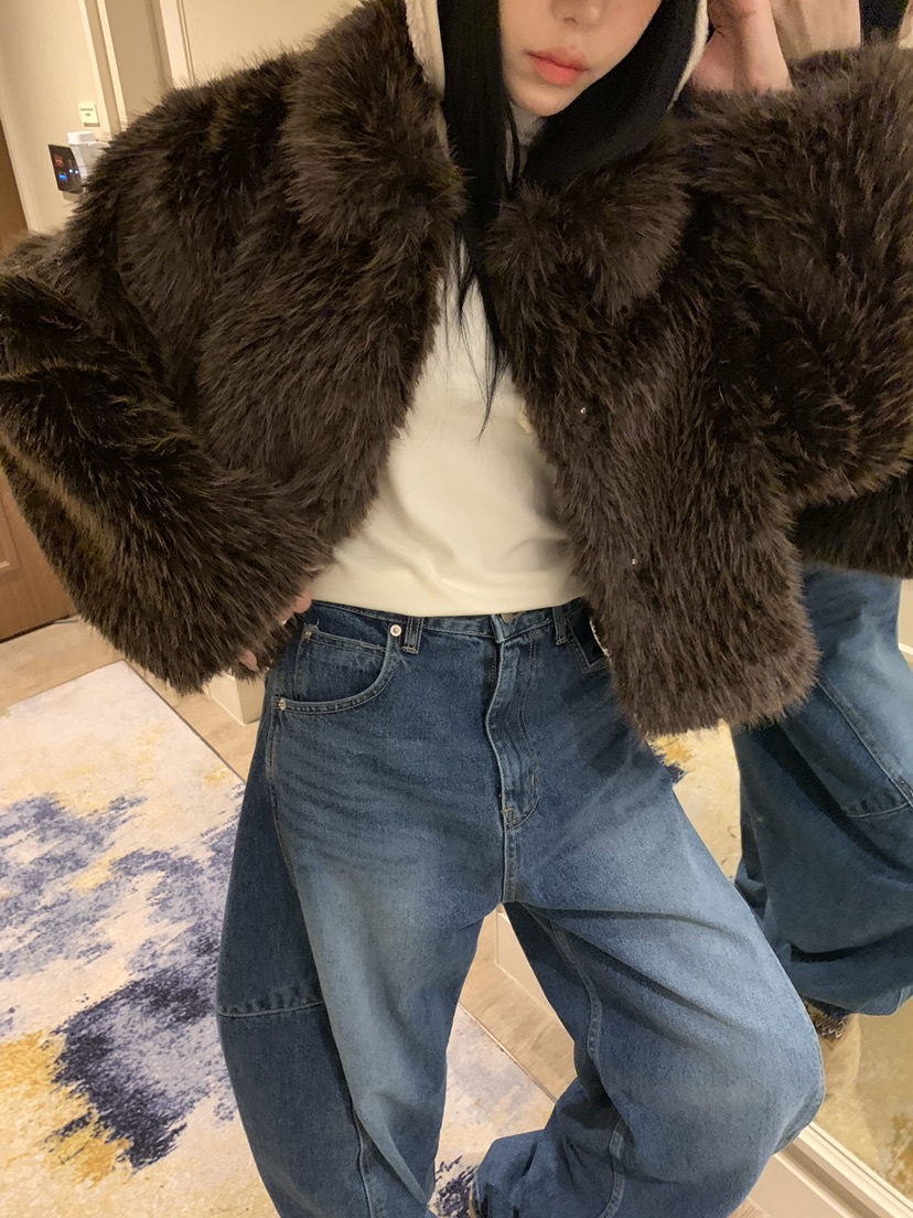 BADCALM韓國直郵㊣女士新款25秋冬時尚真品推薦職業短款大衣BADCALM短款大衣