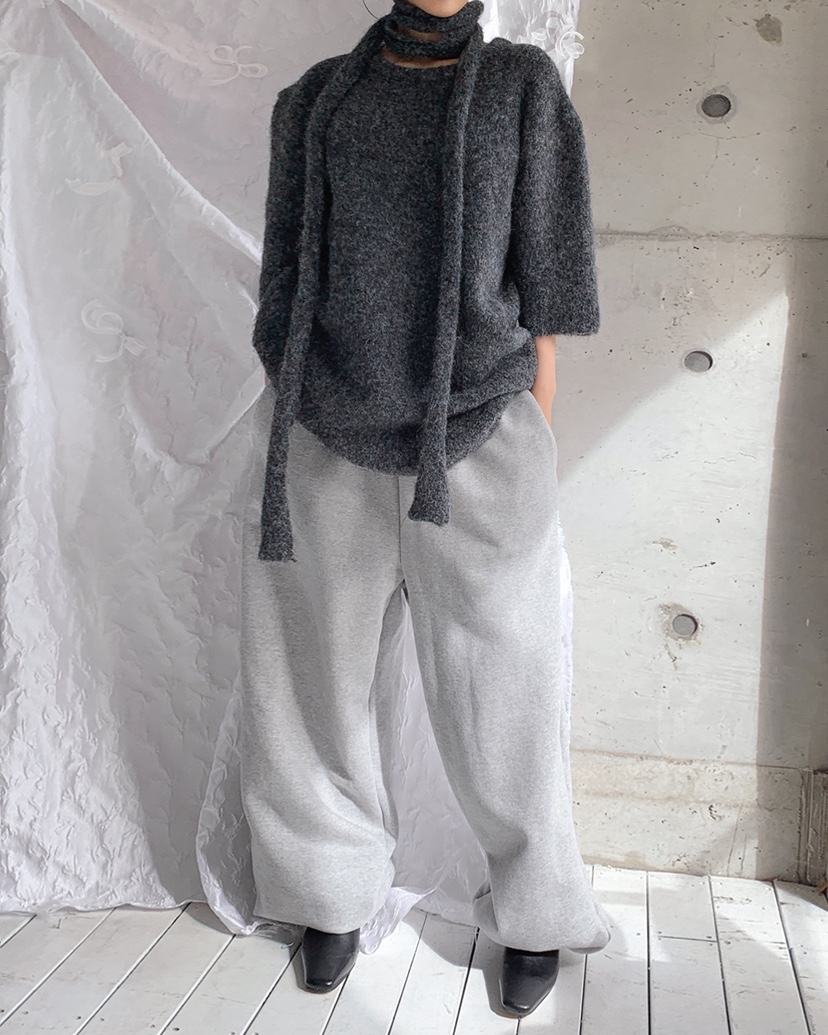 LIVE AID-P東大門㊣代購女裝新品25秋冬時尚針織衫含脖帶LIVE AID-P針織衫