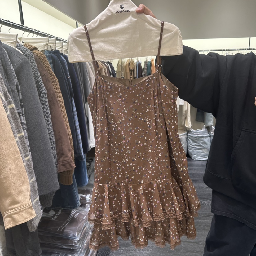 TOMGIRL東大門㊣直郵女裝新品熱賣職業休閑人氣連衣裙荷葉邊TOMGIRL連衣裙圖色2