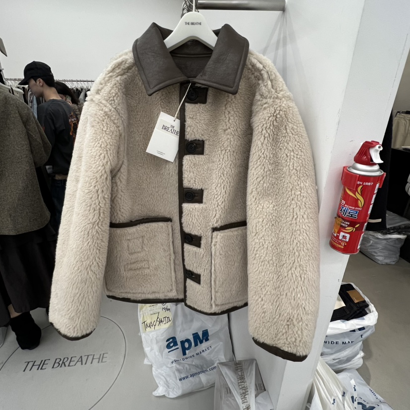 BREATHE韓國代購㊣女裝新品推薦職業25秋冬短款大衣兩面可穿BREATHE短款大衣圖色3