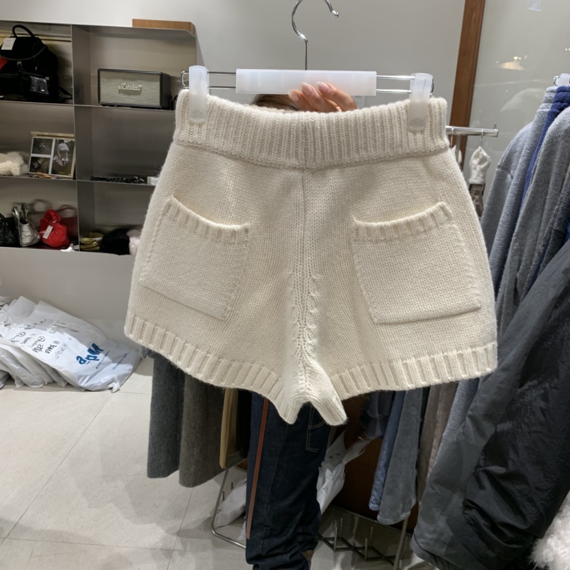 TEMPTING東大門㊣直郵女士新款真品人氣休閑25秋冬短褲口袋羊毛TEMPTING短褲