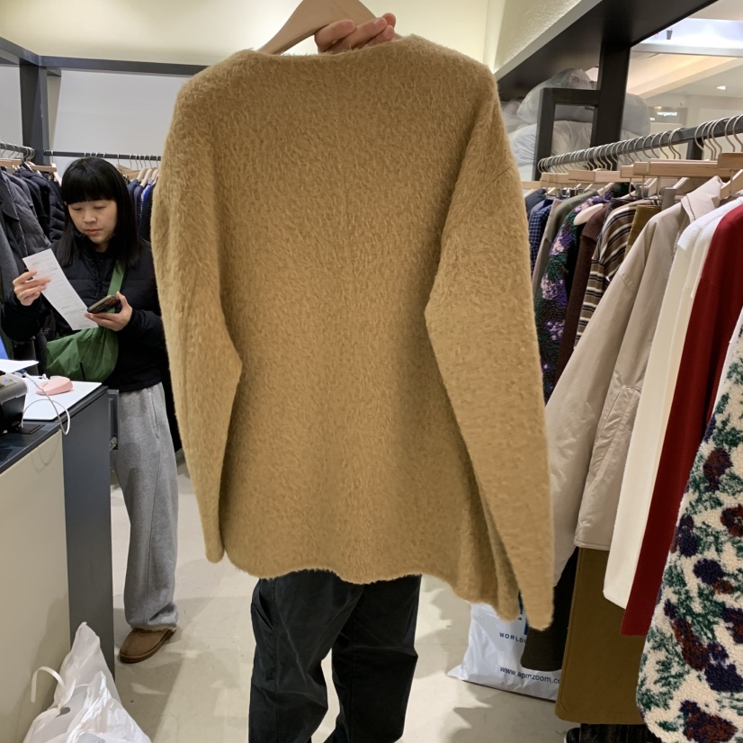 SELF SERVICE韓國直郵㊣女士新款人氣時尚職業短款大衣羊駝SELF SERVICE短款大衣