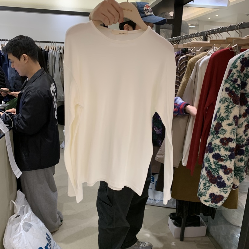 SELF SERVICE韓國直郵㊣女裝新款休閑25秋冬人氣職業長袖T恤SELF SERVICE長袖T恤圖色2
