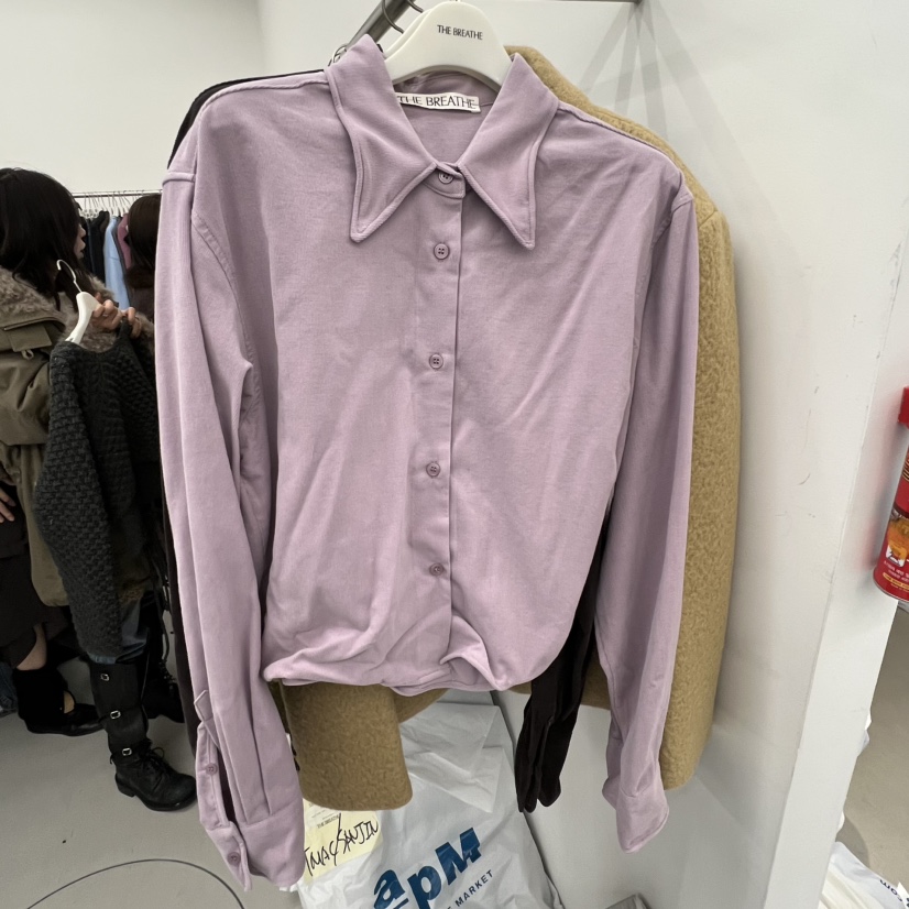 BREATHE東大門㊣直郵女裝新款熱賣25秋冬真品職業襯衫蕾絲衫BREATHE襯衫/蕾絲衫圖色3