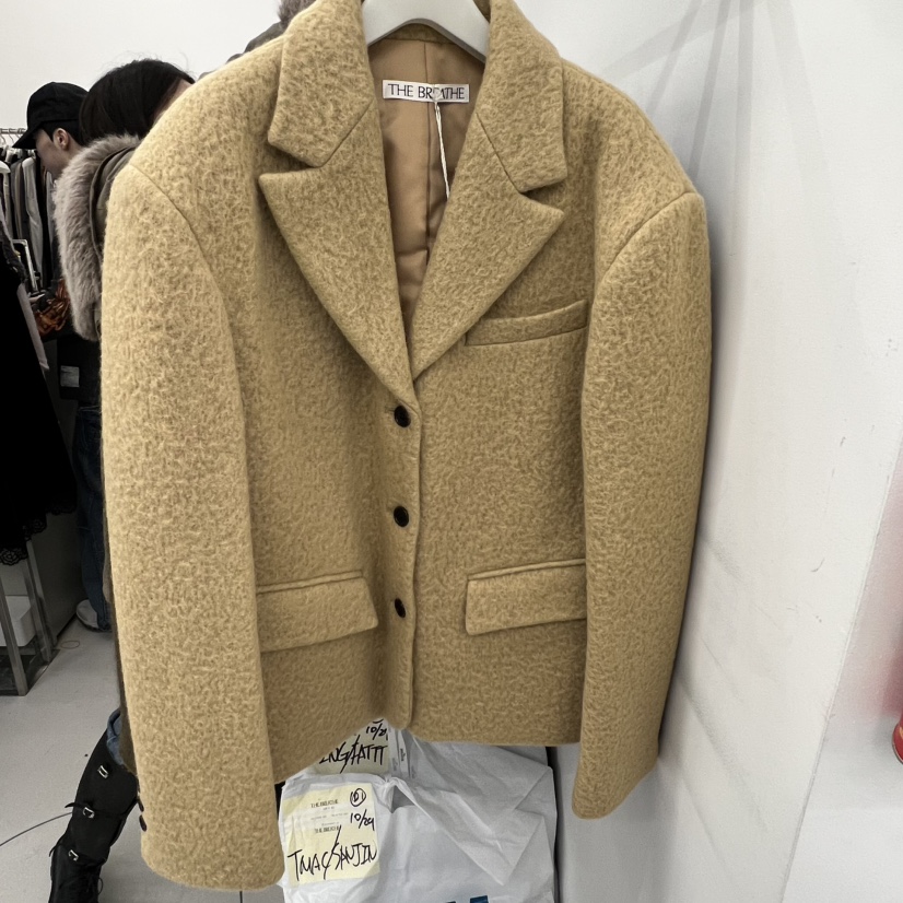 BREATHE東大門㊣實拍女士新款25秋冬人氣熱賣真品休閑短款大衣BREATHE短款大衣
