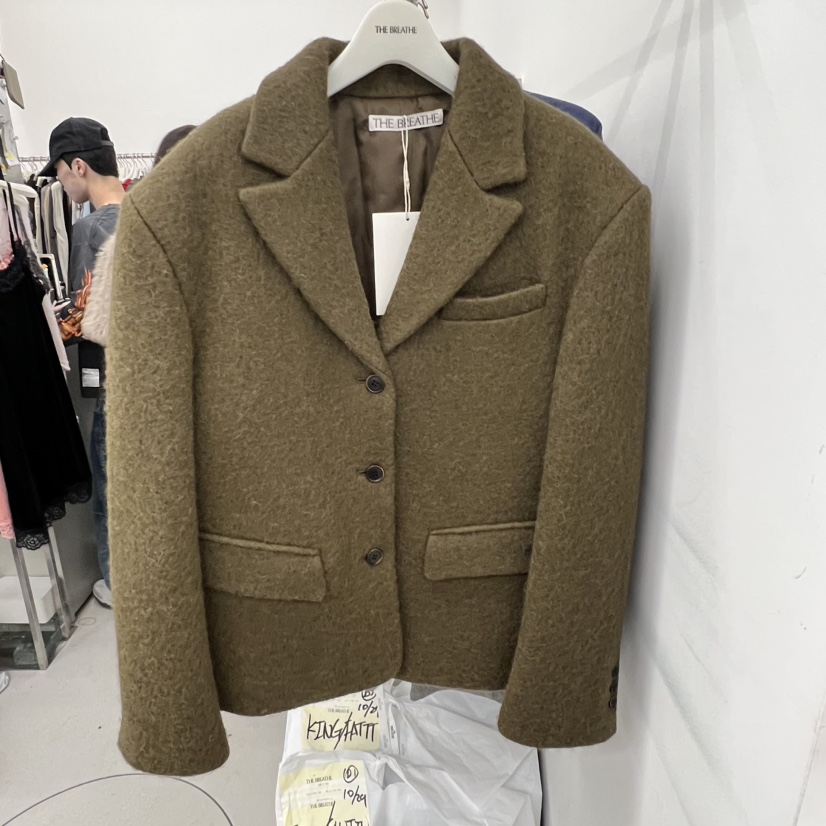 BREATHE東大門㊣實拍女士新款25秋冬人氣熱賣真品休閑短款大衣BREATHE短款大衣圖色2