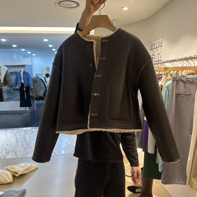 ROOM K-P韓國直郵㊣女裝新品熱賣25秋冬休閑短款大衣里外穿ROOM K短款大衣