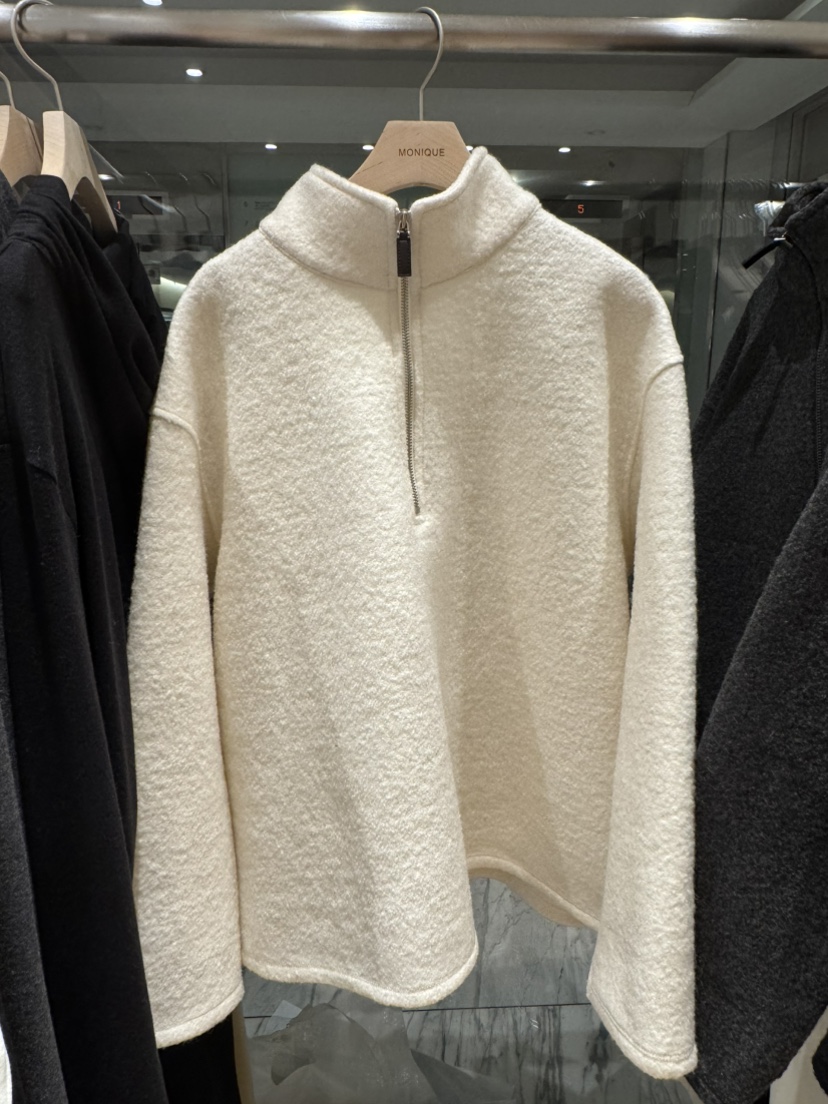 MONIQUE韓國代購㊣女裝新款推薦人氣真品職業熱賣衛衣羊毛拉鏈MONIQUE衛衣