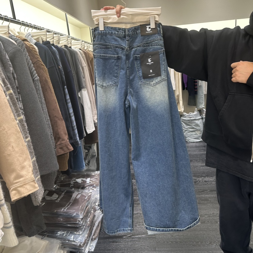 TOMGIRL韓國代購㊣女裝新款25秋冬人氣職業真品時尚推薦牛仔褲TOMGIRL牛仔褲