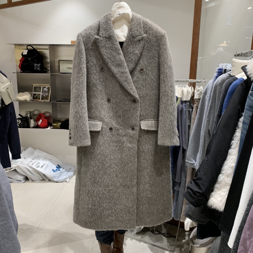 TEMPTING韓國直郵㊣女士新品熱賣職業時尚中長款大衣羊駝毛TEMPTING中長款大衣