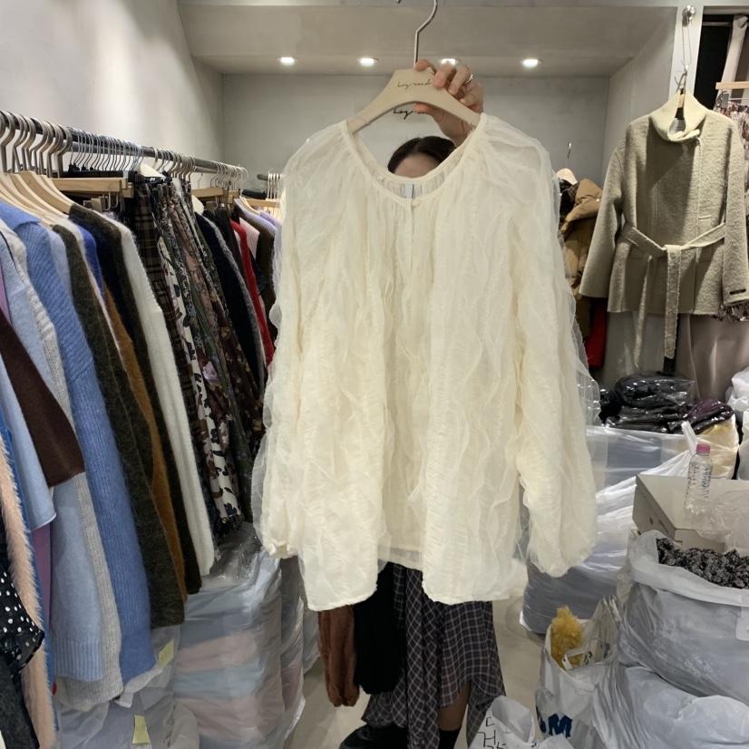 LOGROAD東大門㊣實拍女士新款熱賣推薦職業休閑25秋冬襯衫蕾絲衫LOG ROAD襯衫/蕾絲衫