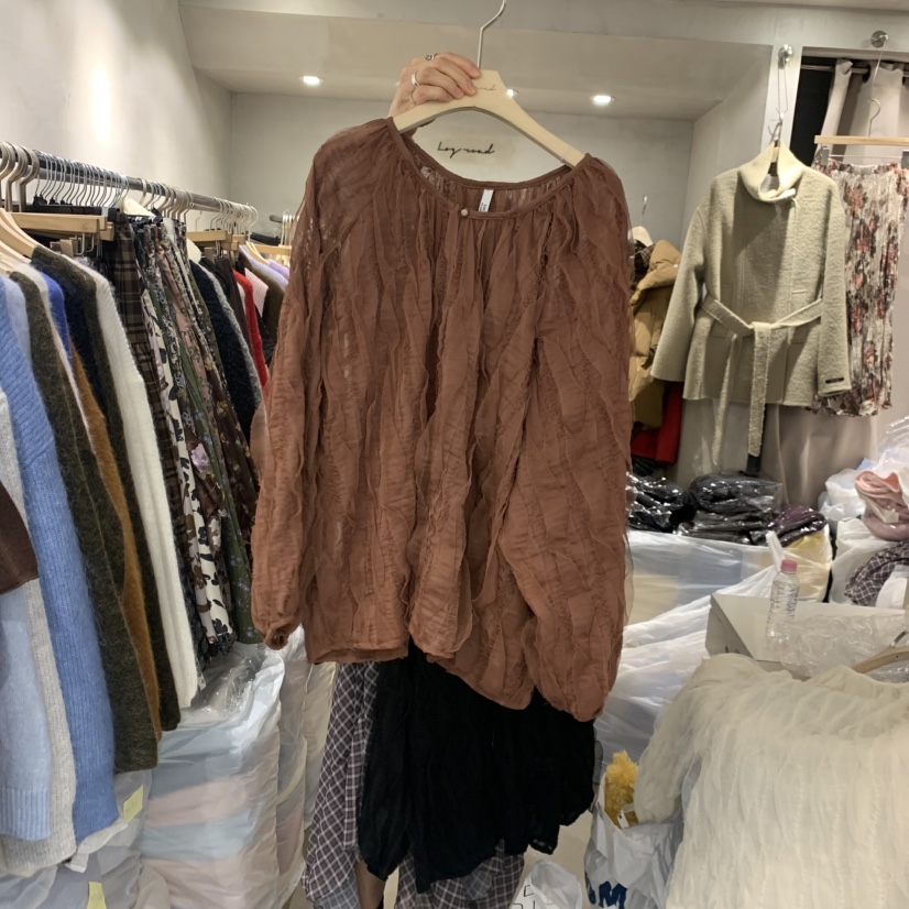 LOGROAD東大門㊣實拍女士新款熱賣推薦職業休閑25秋冬襯衫蕾絲衫LOG ROAD襯衫/蕾絲衫圖色2