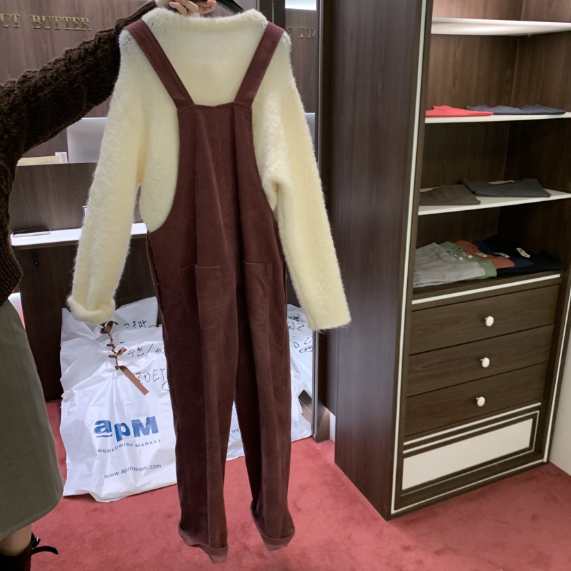 PEANUT BUTTER東大門㊣實拍女裝新款人氣時尚背帶褲不含內搭PEANUT BUTTER背帶褲