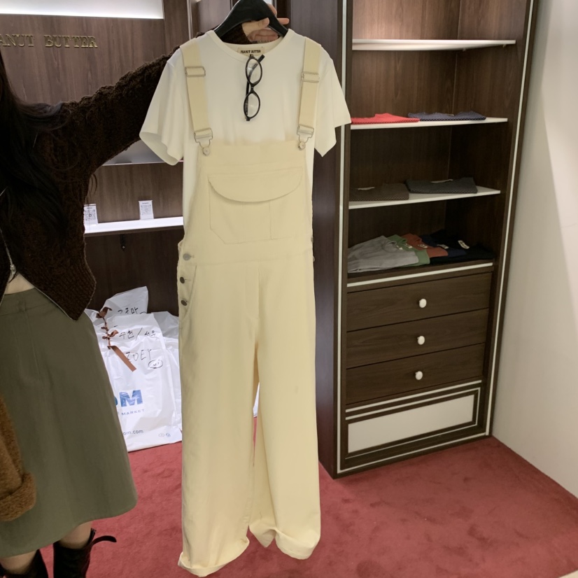 PEANUT BUTTER東大門㊣實拍女裝新款人氣時尚背帶褲不含內搭PEANUT BUTTER背帶褲圖色3