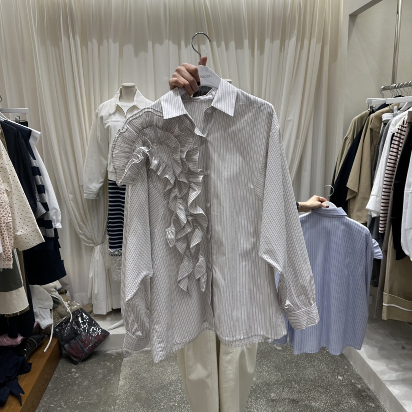 AFTERNOON東大門㊣實拍女裝新款熱賣人氣真品休閑襯衫蕾絲衫AFTERNOON襯衫/蕾絲衫圖色2