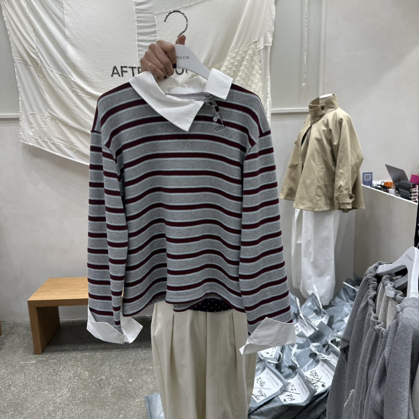 AFTERNOON韓國直郵㊣女士新款時尚人氣休閑25秋冬推薦長袖T恤AFTERNOON長袖T恤圖色2