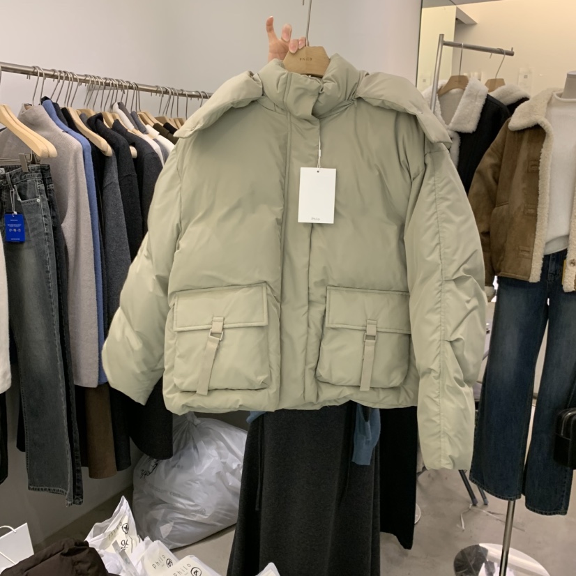 PHILO東大門㊣實拍女士新品人氣真品時尚25秋冬短款羽絨服絨PHILO短款羽絨服圖色2