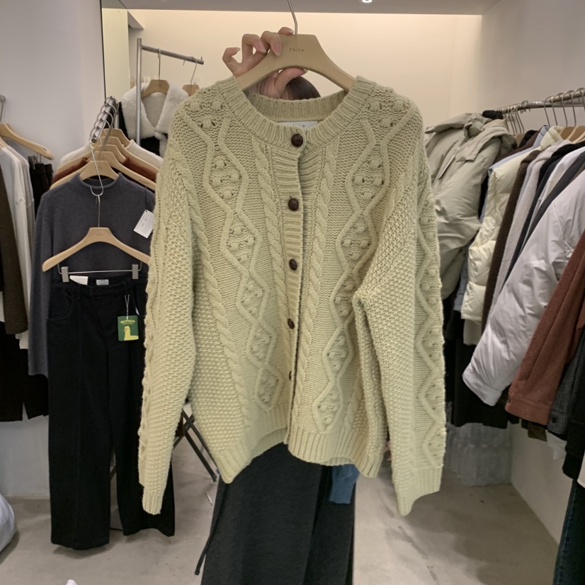 PHILO韓國直郵㊣女裝新款時尚真品25秋冬職業人氣針織衫紐扣PHILO針織衫圖色2