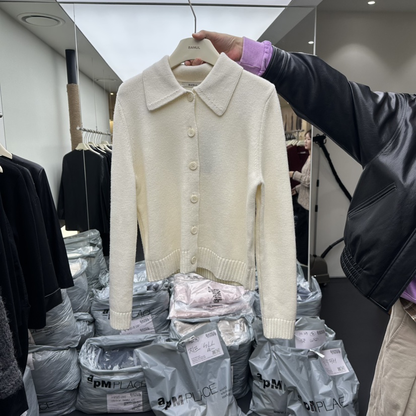 BANUL韓國直郵㊣女士新款熱賣時尚25秋冬職業休閑針織衫開衫BANUL針織衫