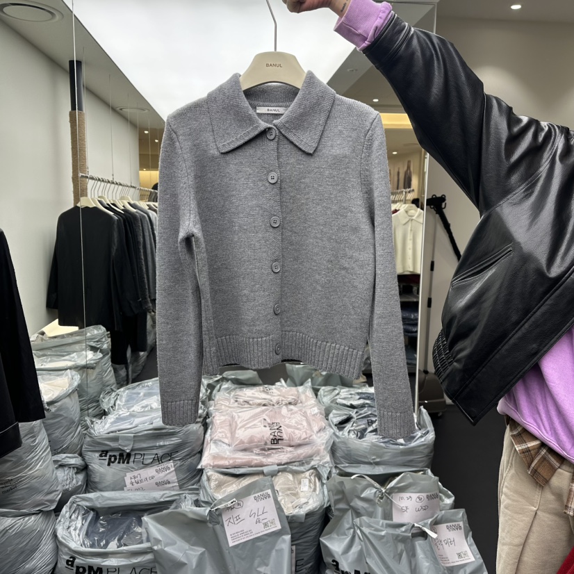 BANUL韓國直郵㊣女士新款熱賣時尚25秋冬職業休閑針織衫開衫BANUL針織衫圖色2