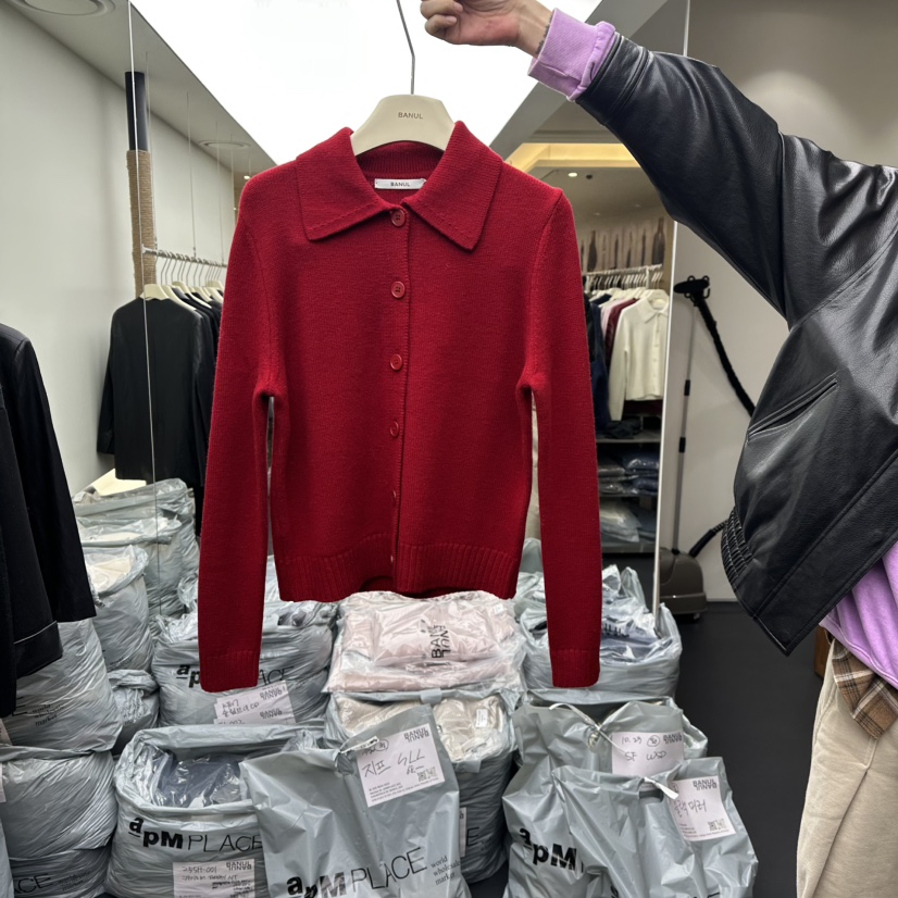 BANUL韓國直郵㊣女士新款熱賣時尚25秋冬職業休閑針織衫開衫BANUL針織衫圖色3