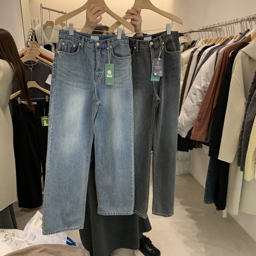 PHILO韓國直郵㊣女士新款休閑真品推薦熱賣人氣職業牛仔褲拉絨PHILO牛仔褲