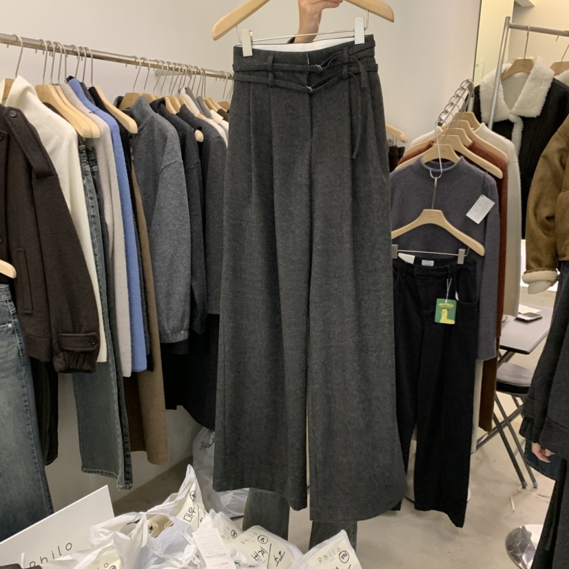 PHILO韓國直郵㊣女裝新品時尚25秋冬職業真品人氣休閑褲含腰帶PHILO休閑褲