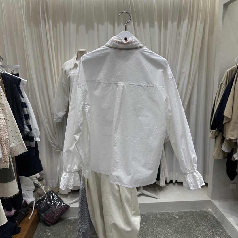 AFTERNOON東大門㊣直郵女裝新款時尚推薦25秋冬襯衫蕾絲衫荷葉邊AFTERNOON襯衫/蕾絲衫