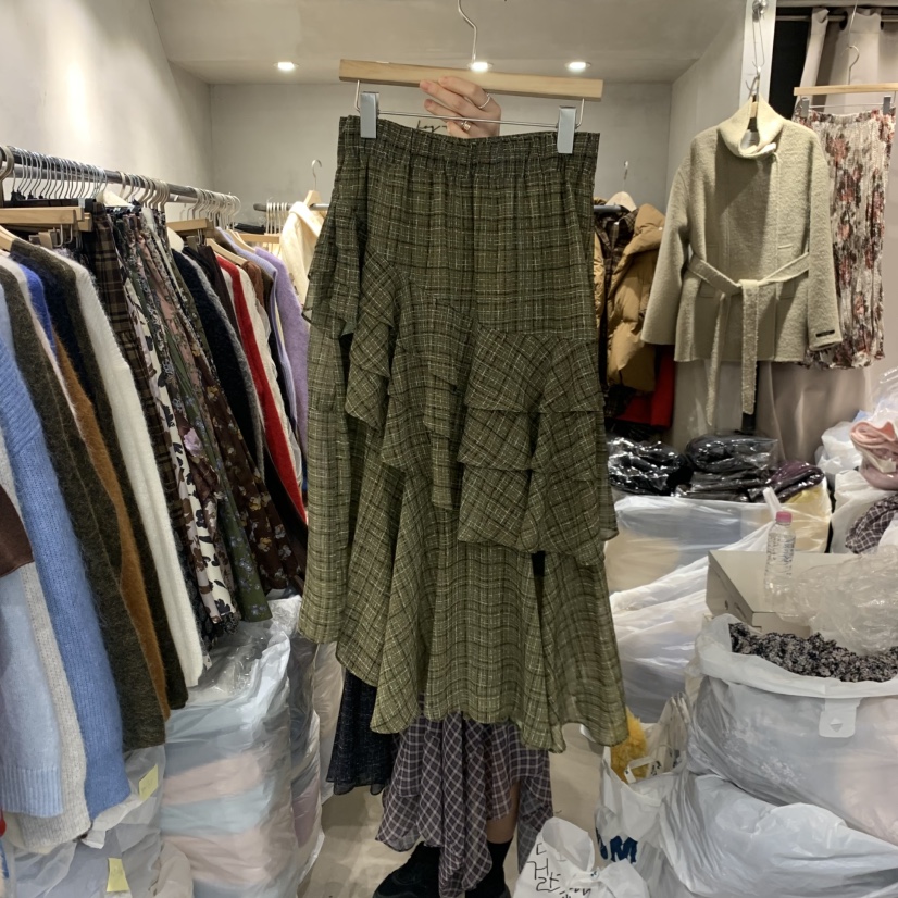 LOGROAD東大門㊣實拍女士新款人氣時尚推薦半身裙中短裙粗花呢LOG ROAD半身裙/中短裙