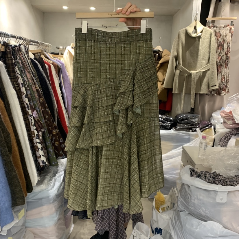 LOGROAD東大門㊣實拍女士新款人氣時尚推薦半身裙中短裙粗花呢LOG ROAD半身裙/中短裙