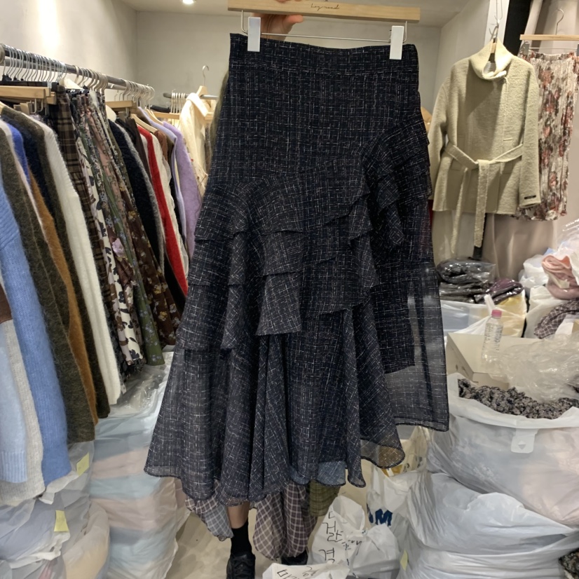 LOGROAD東大門㊣實拍女士新款人氣時尚推薦半身裙中短裙粗花呢LOG ROAD半身裙/中短裙圖色2