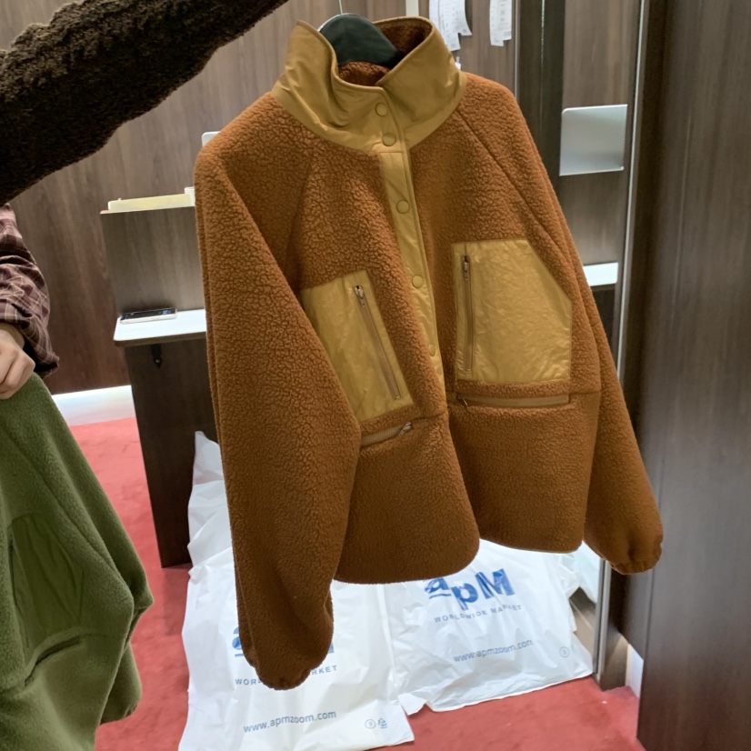 PEANUT BUTTER東大門㊣直郵女士新款25秋冬夾克雙面抓絨兩面穿PEANUT BUTTER夾克圖色3