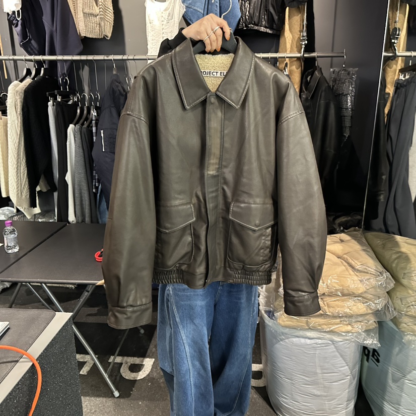 ELF-L東大門㊣實拍女士新款真品熱賣人氣25秋冬推薦時尚夾克PROJECT ELF/ELF-L夾克圖色2棕色