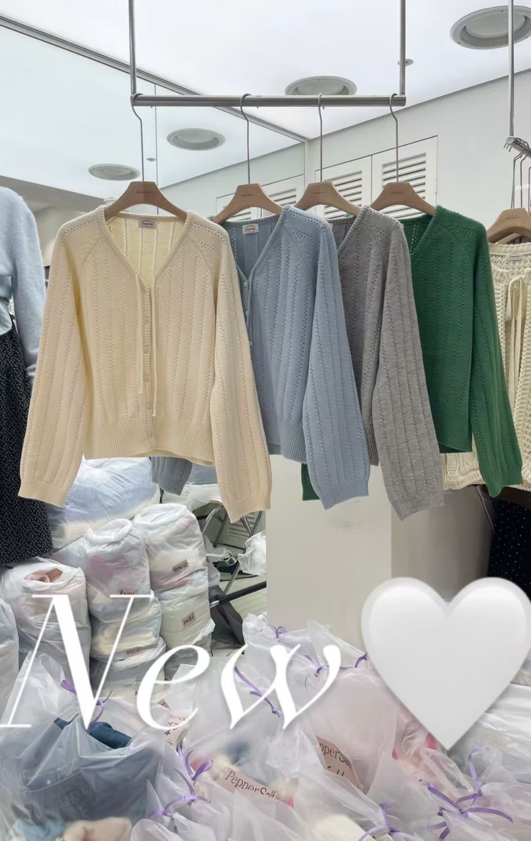 PEPPER 페페東大門㊣直郵女裝新款時尚人氣真品針織衫V領開衫PEPPER-SEOUL針織衫