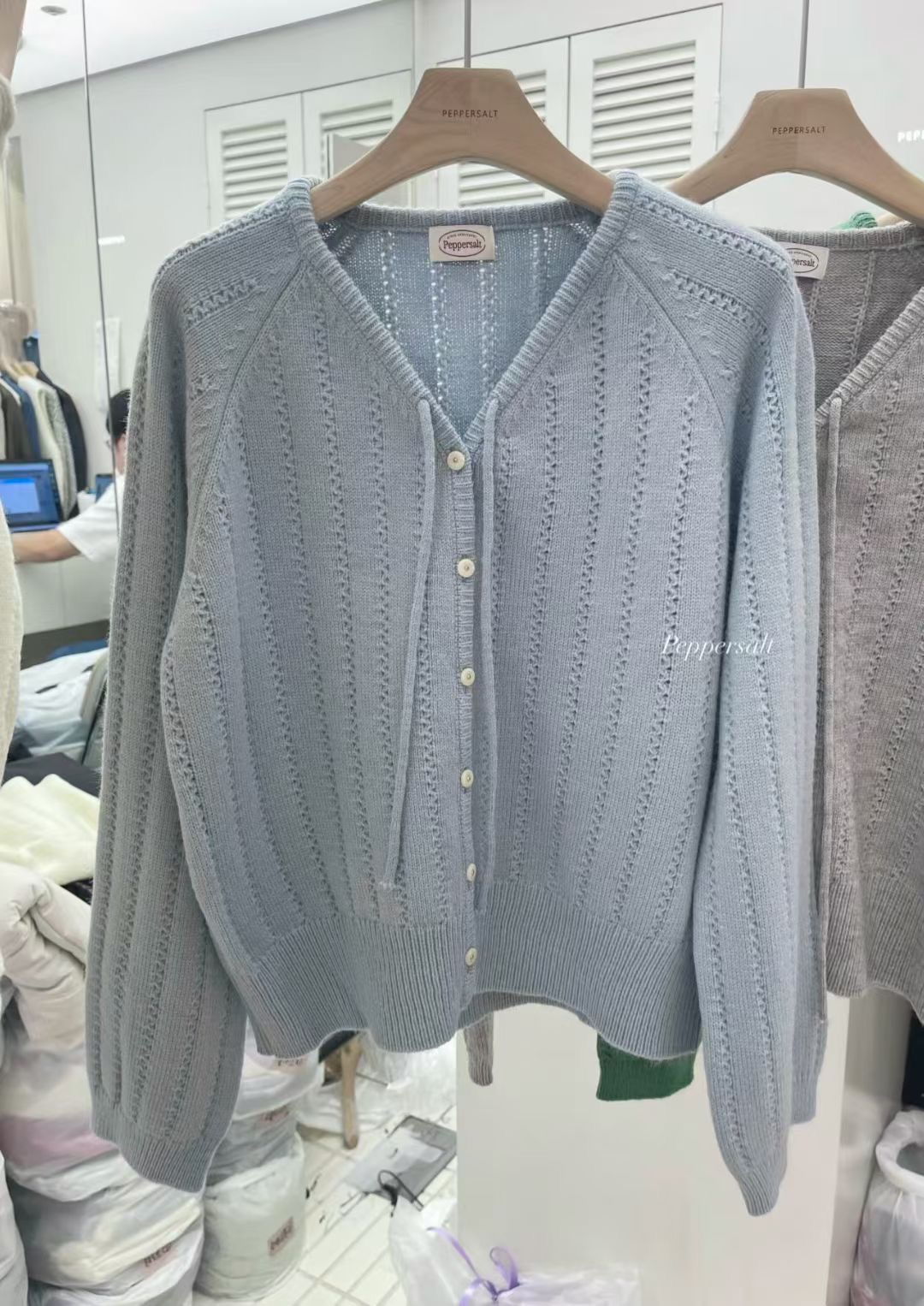 PEPPER 페페東大門㊣直郵女裝新款時尚人氣真品針織衫V領開衫PEPPER-SEOUL針織衫圖色3