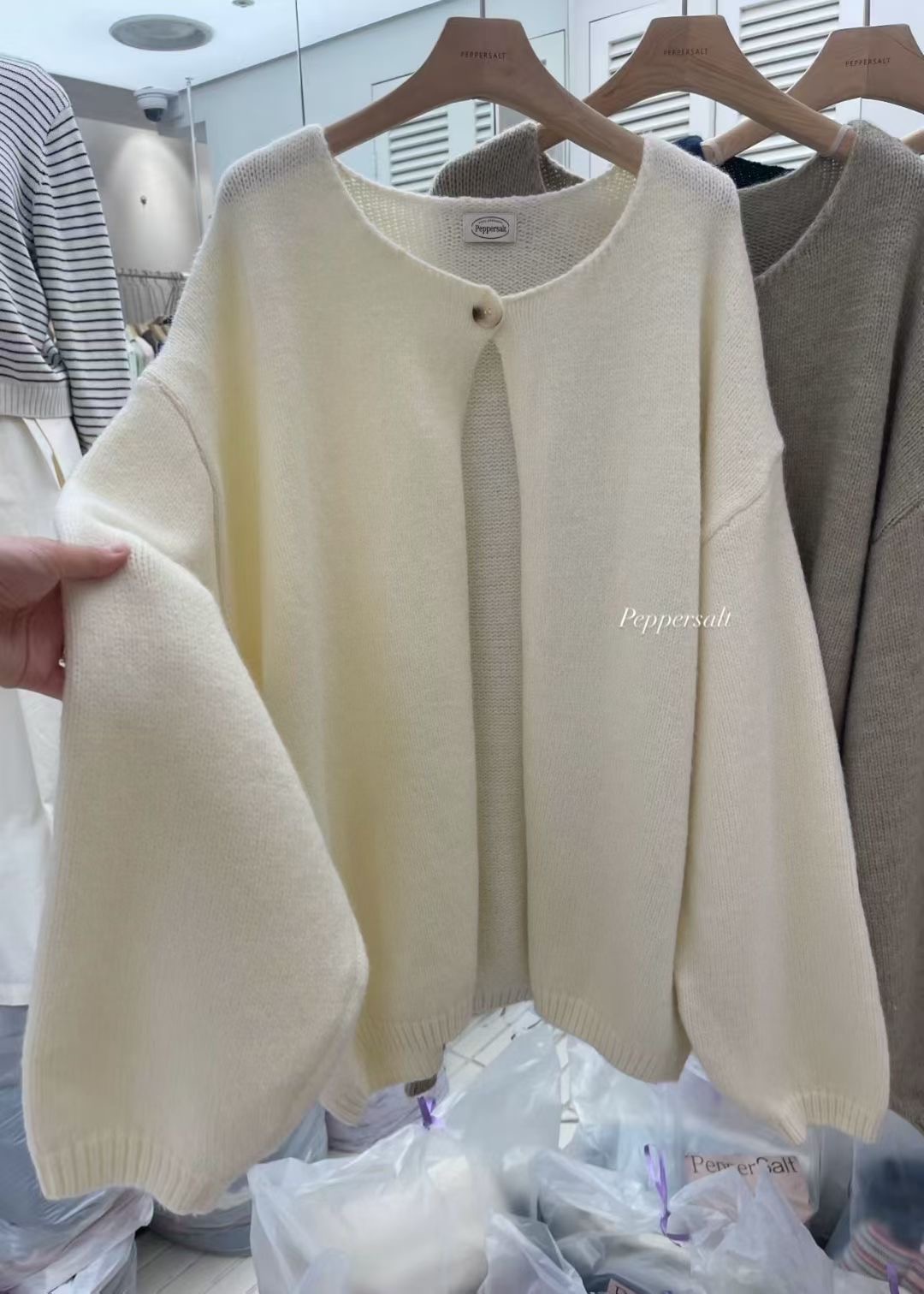 PEPPER 페페東大門㊣直郵女士新款休閑職業推薦針織衫開衫PEPPER-SEOUL針織衫