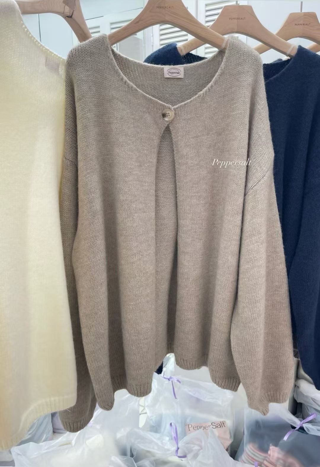 PEPPER 페페東大門㊣直郵女士新款休閑職業推薦針織衫開衫PEPPER-SEOUL針織衫圖色2