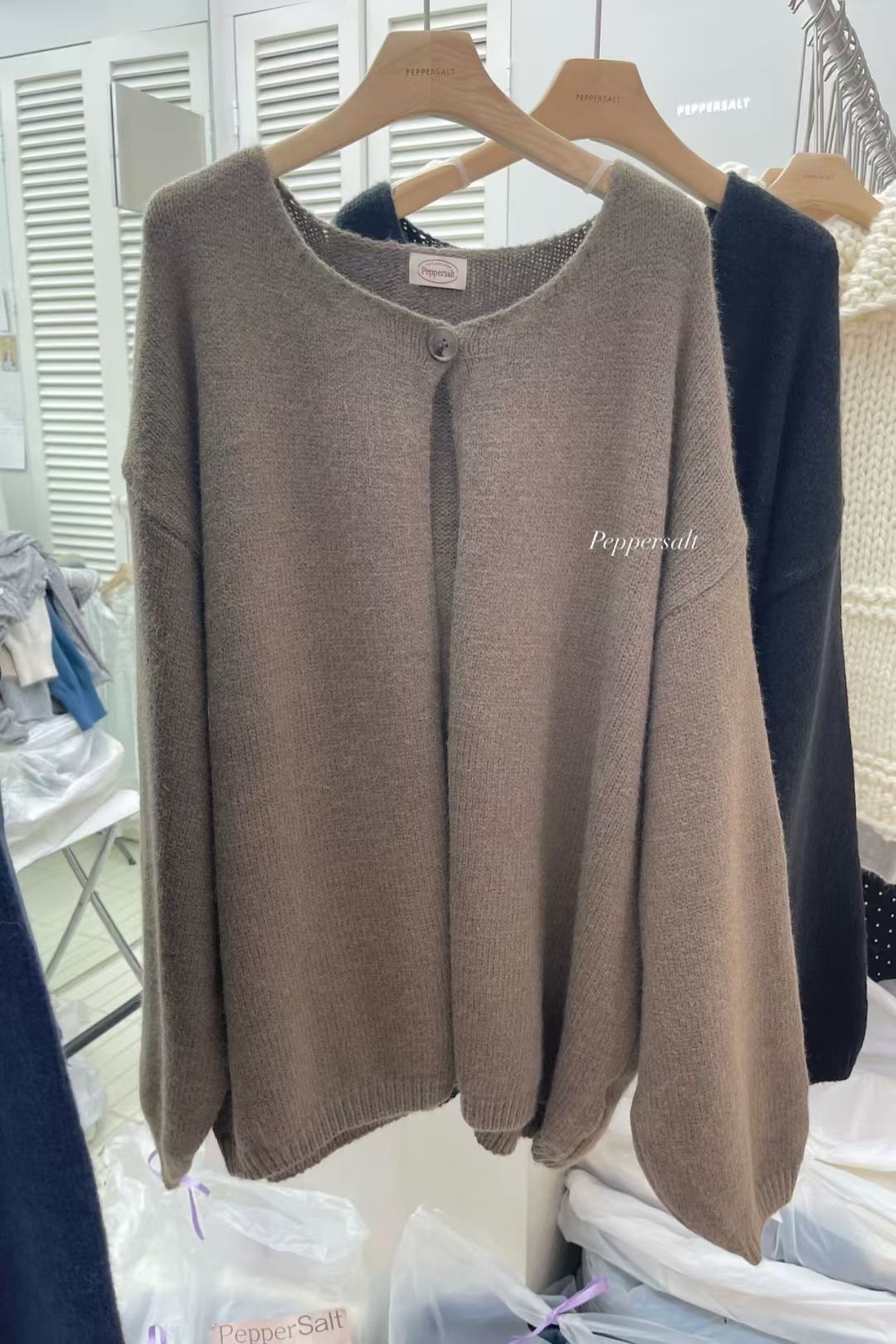 PEPPER 페페東大門㊣直郵女士新款休閑職業推薦針織衫開衫PEPPER-SEOUL針織衫圖色4