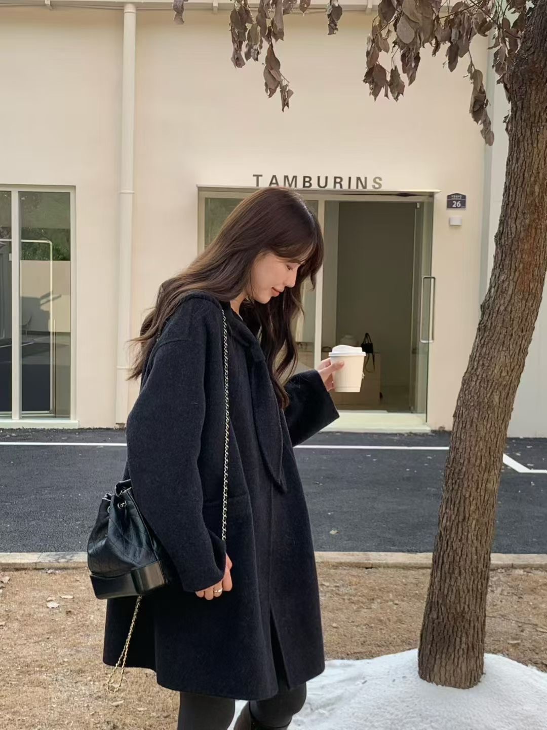 ANGE東大門㊣代購女士新款25秋冬熱賣推薦真品人氣中長款大衣ANGE中長款大衣