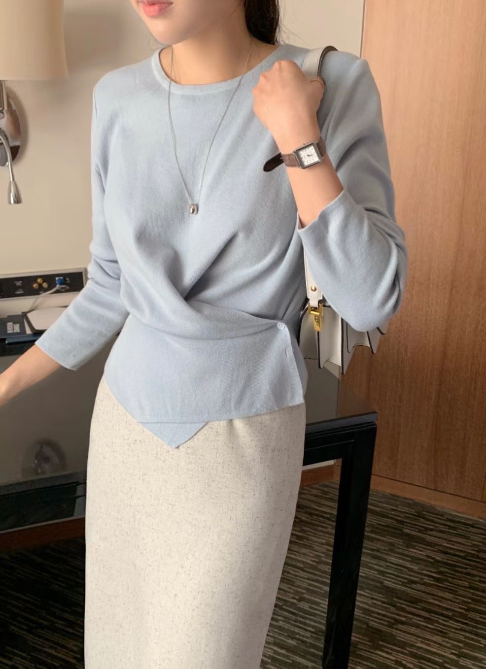 ANGE東大門㊣直郵女士新款職業真品人氣熱賣推薦休閑針織衫ANGE針織衫圖色2