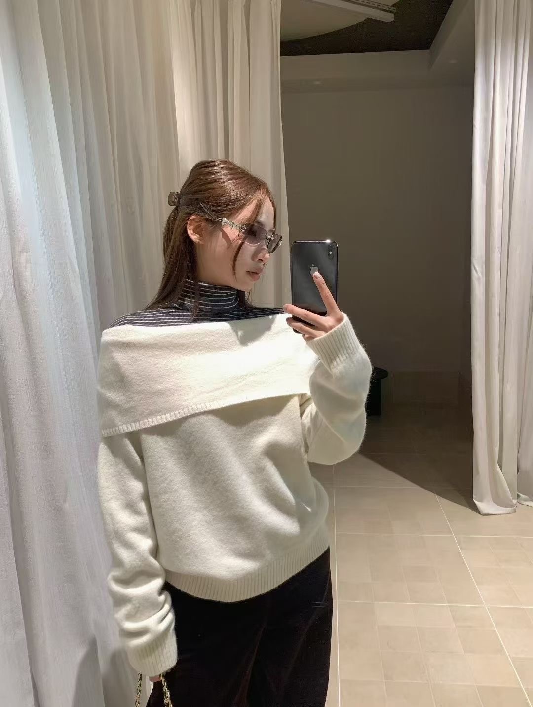 ANGE韓國代購㊣女士新款休閑推薦時尚職業人氣熱賣真品針織衫ANGE針織衫圖色2