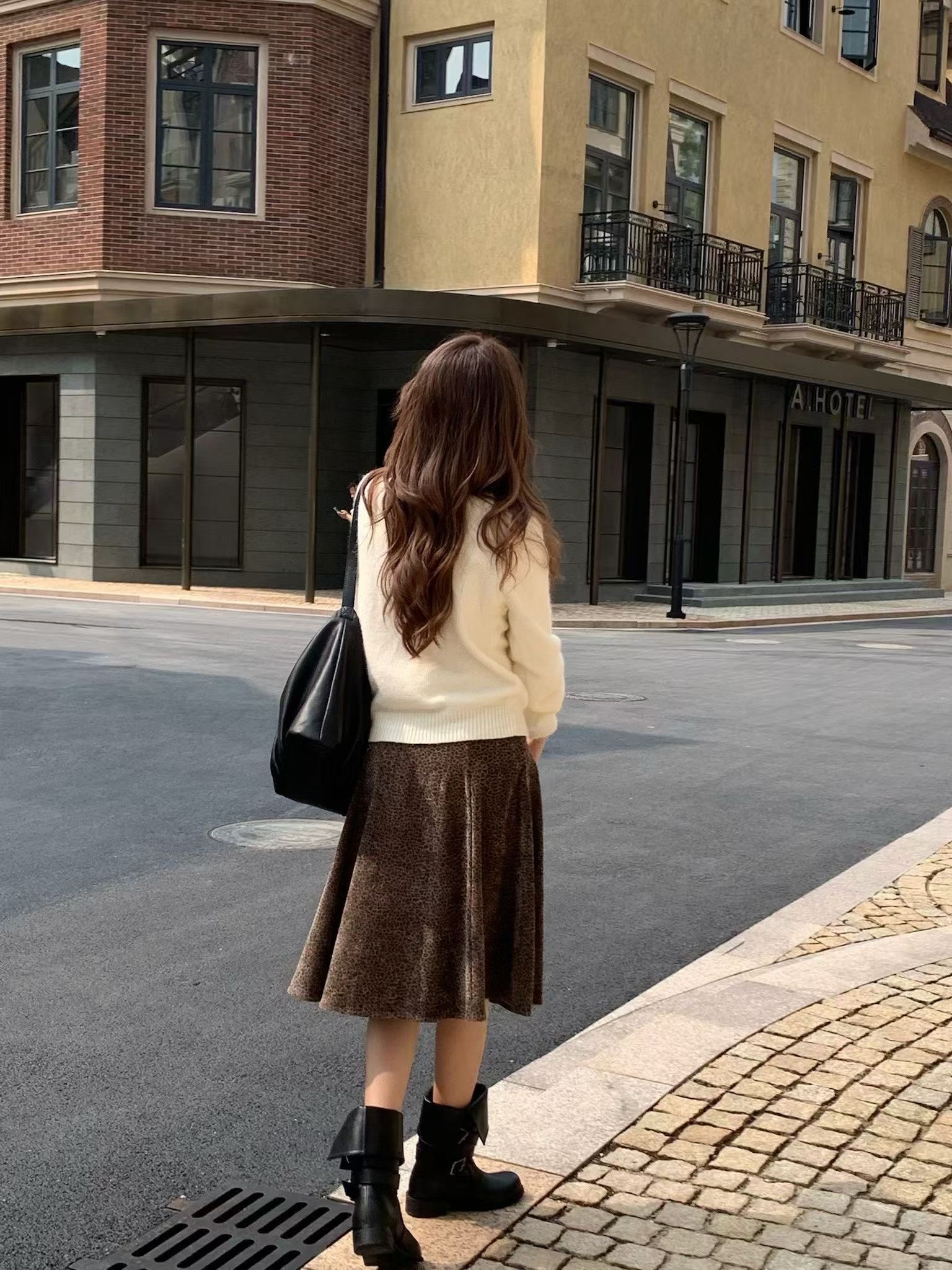 ANGE東大門㊣直郵女裝新款休閑25秋冬時尚人氣真品職業長裙ANGE長裙