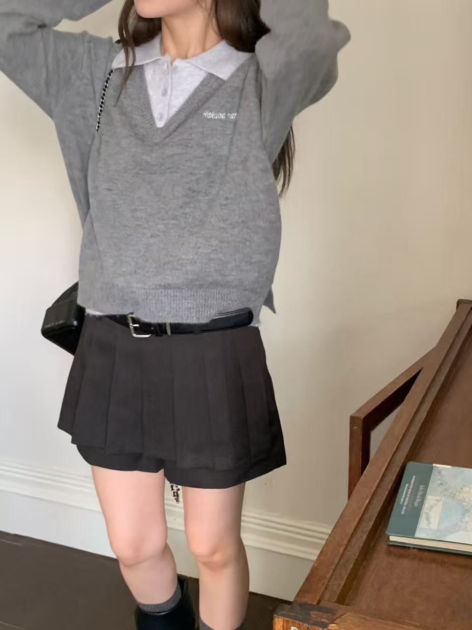 ANGE韓國代購㊣女裝新款人氣推薦25秋冬熱賣休閑短褲不含腰帶ANGE短褲